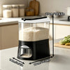 Button-Operated Dry Food Dispenser with measuring cup