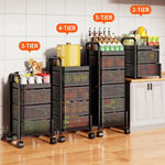 4/5-Tier Thickened Carbon Steel Rotating Storage Cart