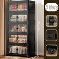 Foldable and stackable cabinet with clear doors