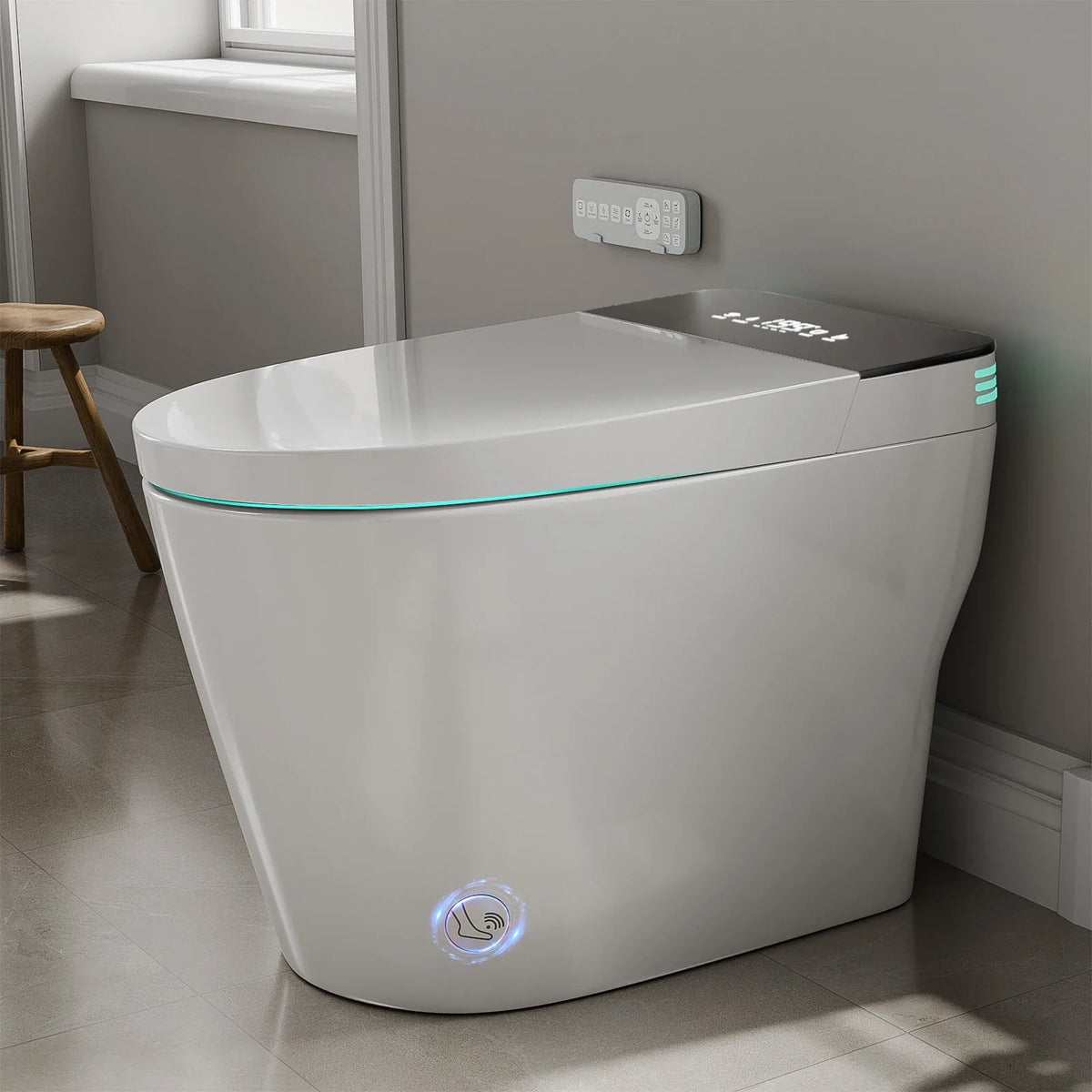 Smart Toilet with Built-in Bidet, AUTO Open/Close