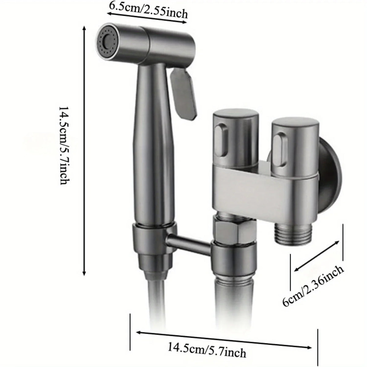 Double Control Bidet Sprayer Handheld Toilet Attachment