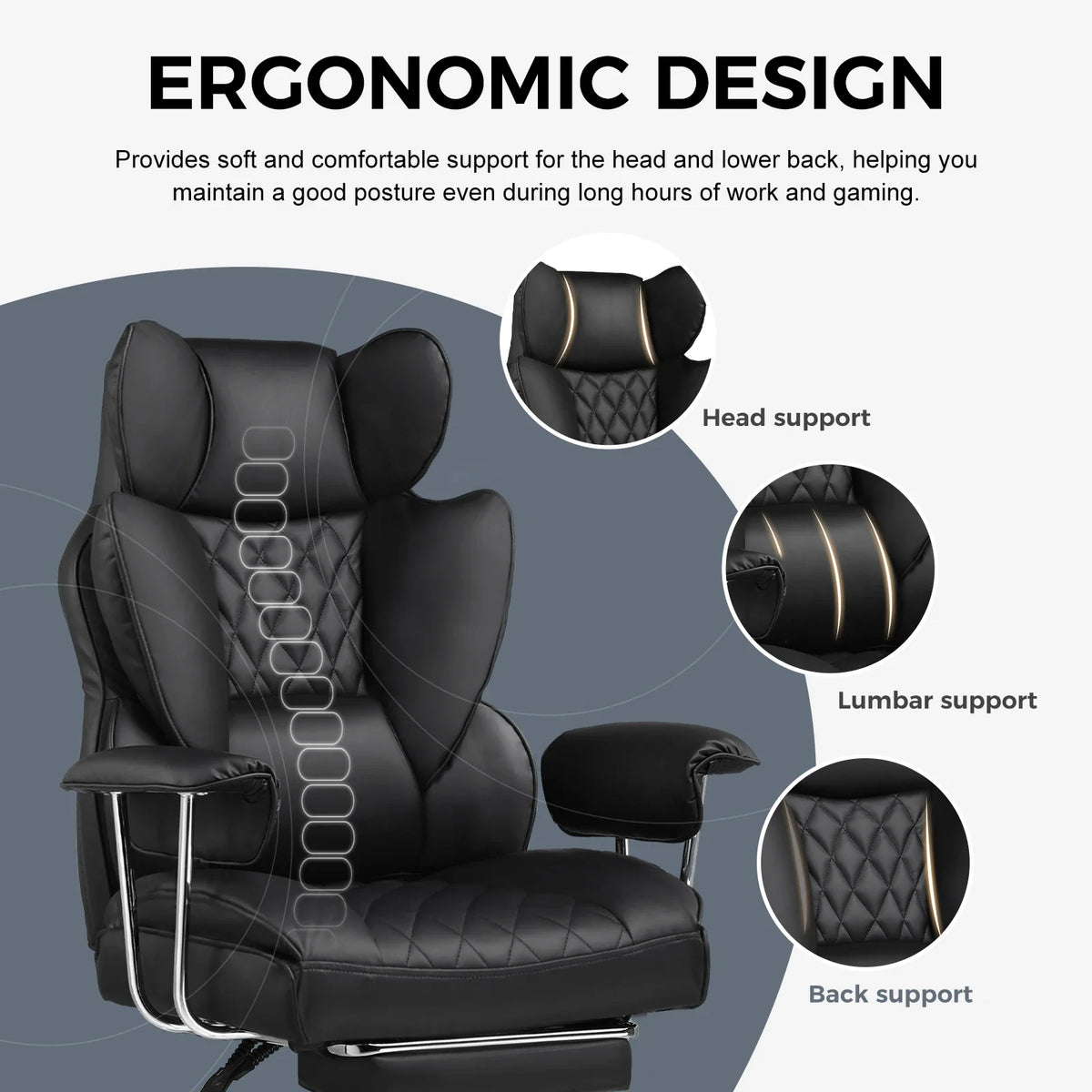 Large Gaming Chair with Lumbar Support