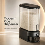 Black Transparent Rice Bucket with Measuring Cup