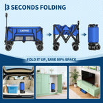 Outdoor Camping Cart with 8-Inch Wheels/Adjustable Handle