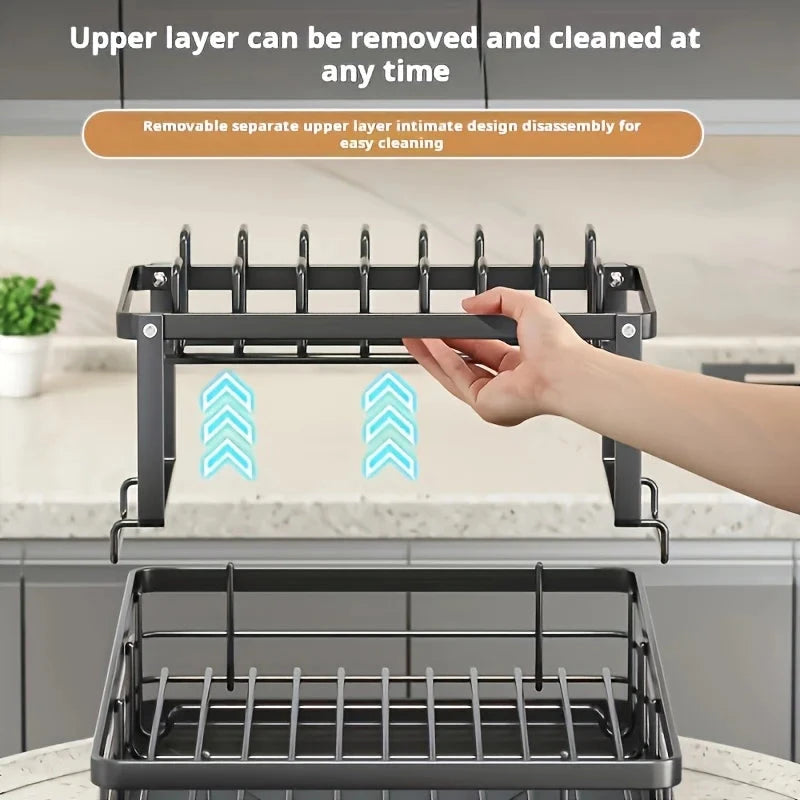 2-Tier Stainless Steel Dish Drying Rack