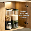 Button-Operated Dry Food Dispenser with measuring cup