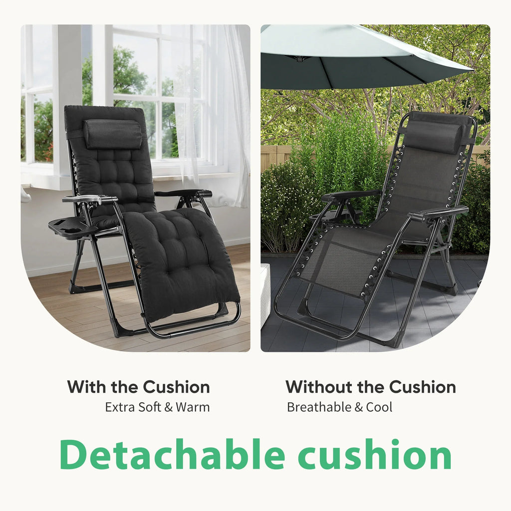 Set of 2 Portable Zero Gravity Recliner Chairs