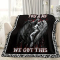 Reversible Skull and Angel Fleece Throw Blanket