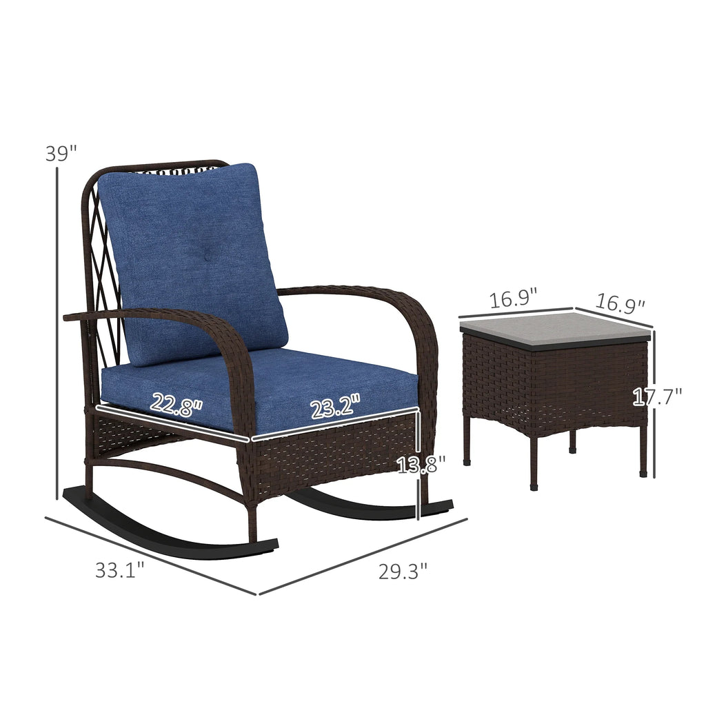 Rocking Chair Patio Furniture W / Table