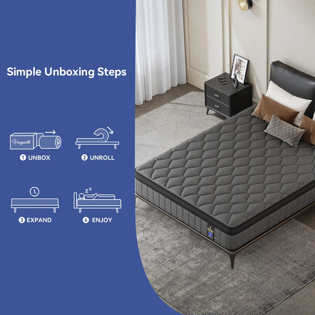 12"/14" Inch Medium Gel Memory Foam Mattress