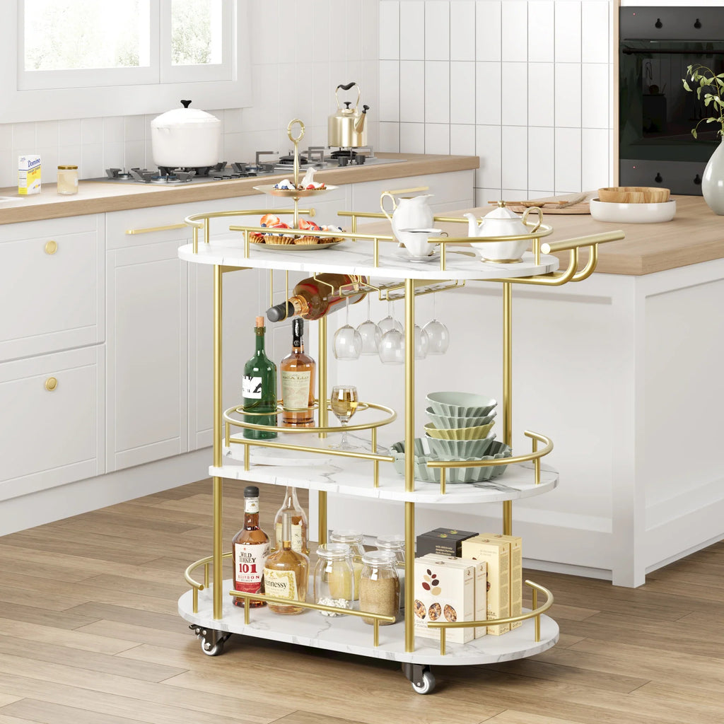 4-Tiers Bar Cart with  Storage Shelves