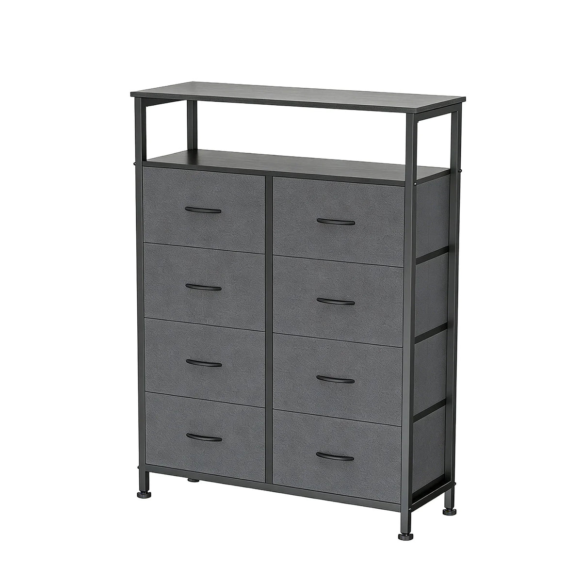 Wooden Top TV Stand with Fabric Drawers