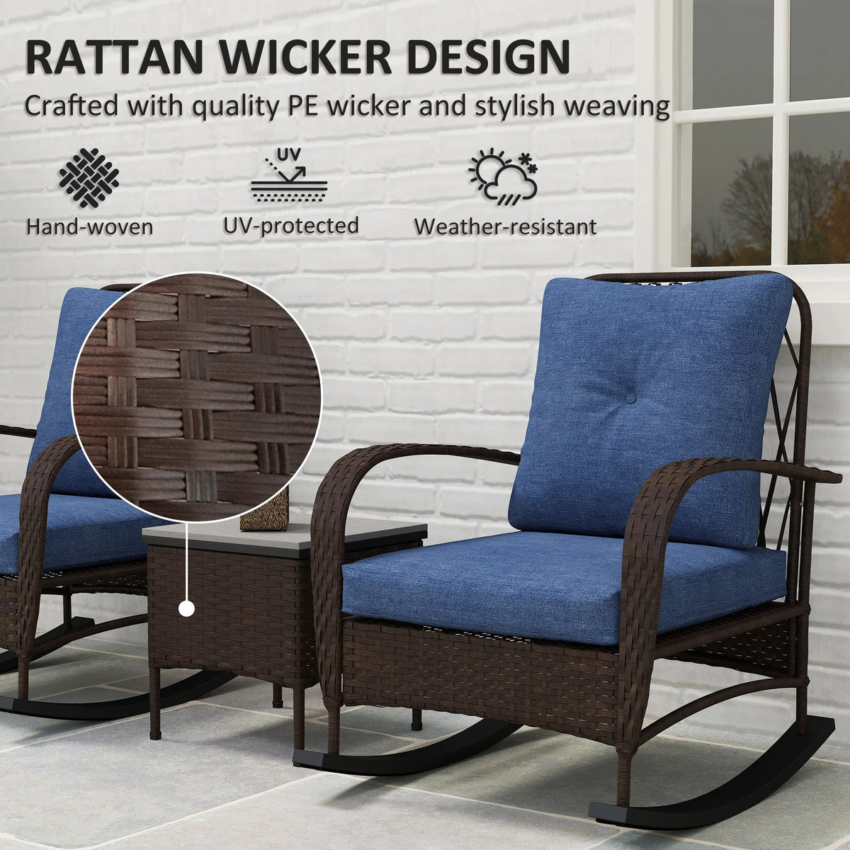 Rocking Chair Patio Furniture W / Table