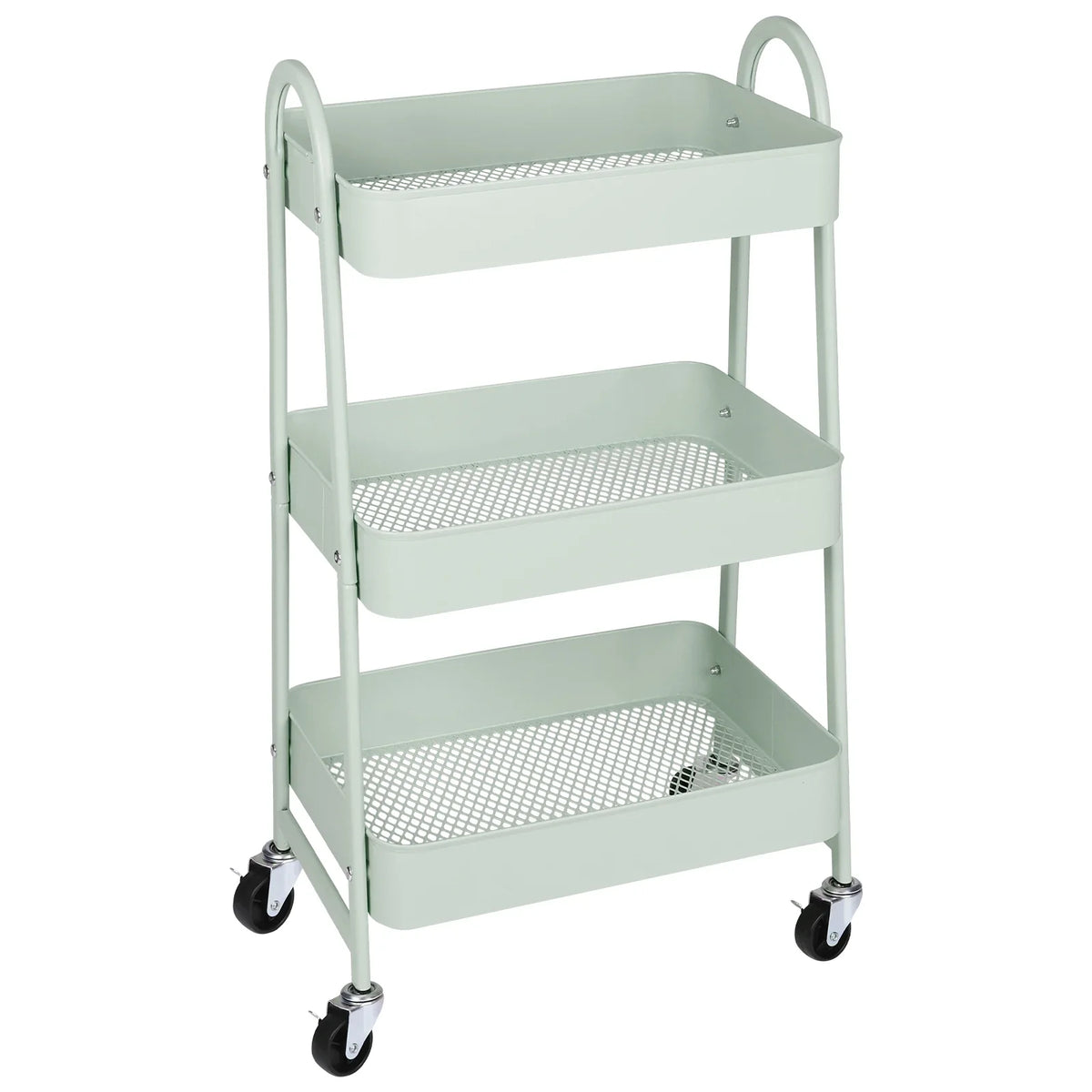 3-Tier Storage Kitchen Cart with Lockable Wheels