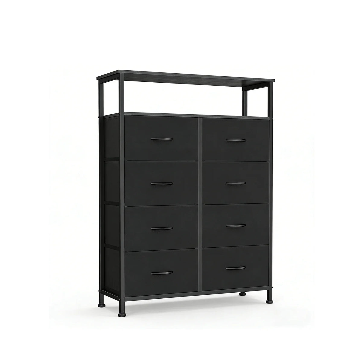 Wooden Top TV Stand with Fabric Drawers