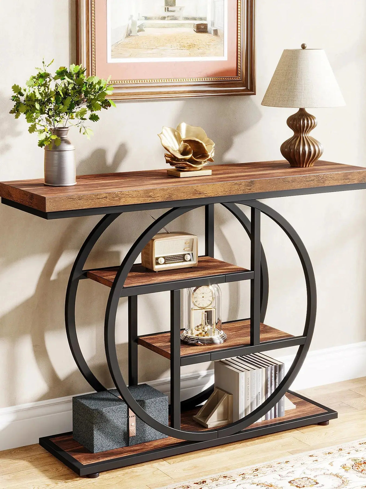 41.3-Inch 4-Tier Industrial Entryway Table