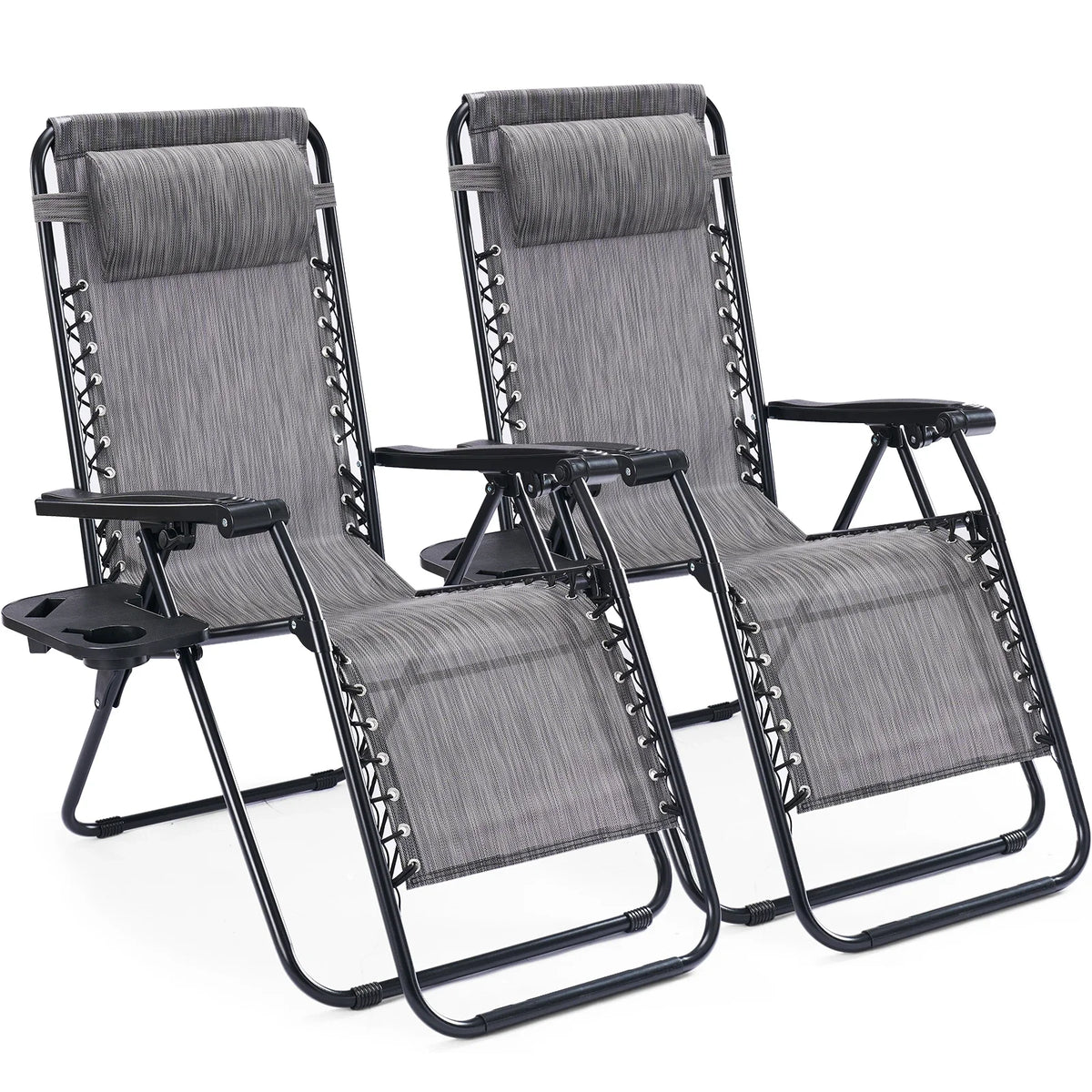 Set of 2 Portable Zero Gravity Recliner Chairs