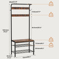 Coat Rack Shoe Bench with Hooks