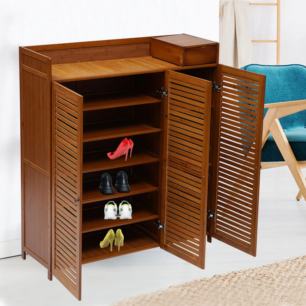 7 Tier Multifunctional Bamboo Shoe Rack Organizer