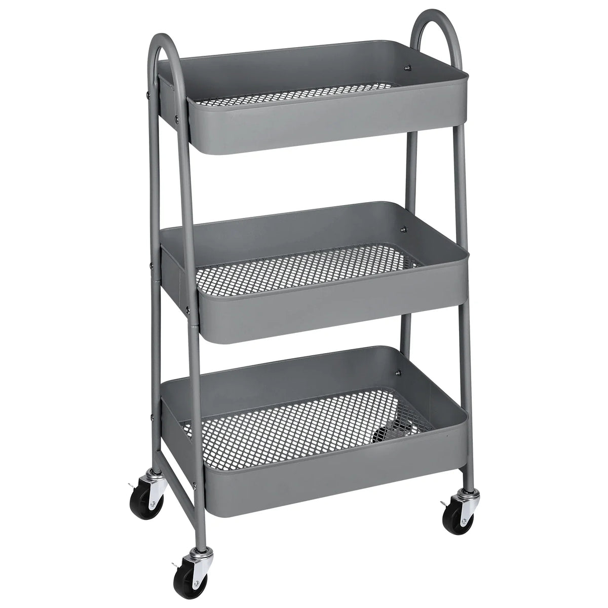 3-Tier Storage Kitchen Cart with Lockable Wheels