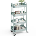 4-Tier Storage Kitchen Cart with Lockable Wheels