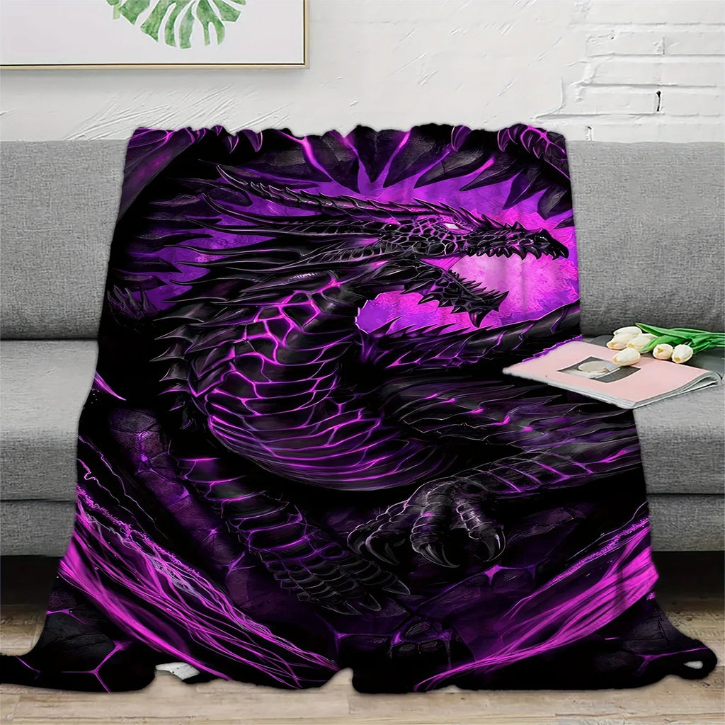 Dragon Print Flannel Gift Blanket