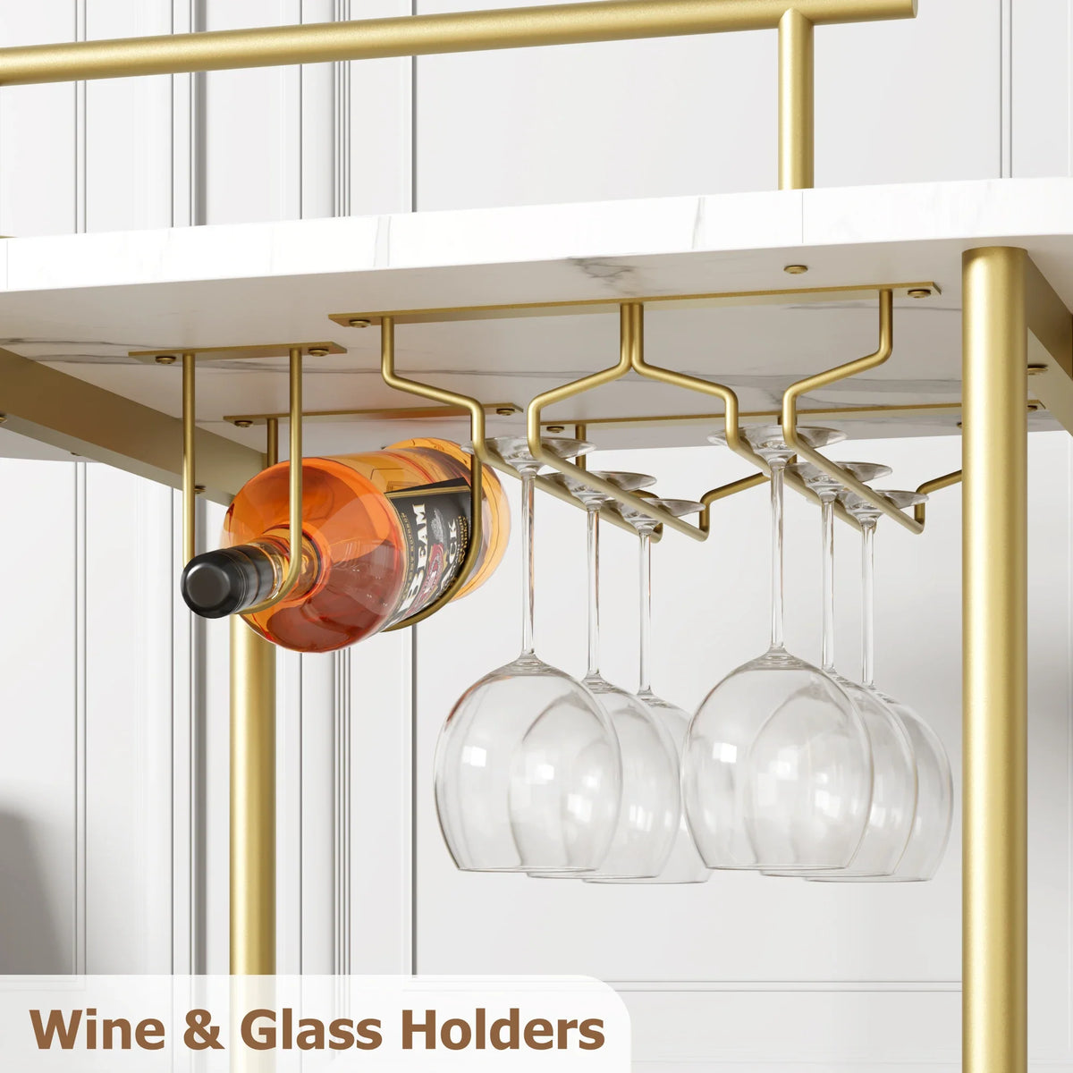 4-Tiers Bar Cart with  Storage Shelves