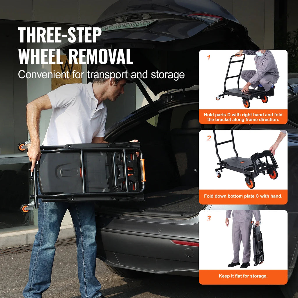 300lbs Folding  Aluminum Lightweight Hand Truck