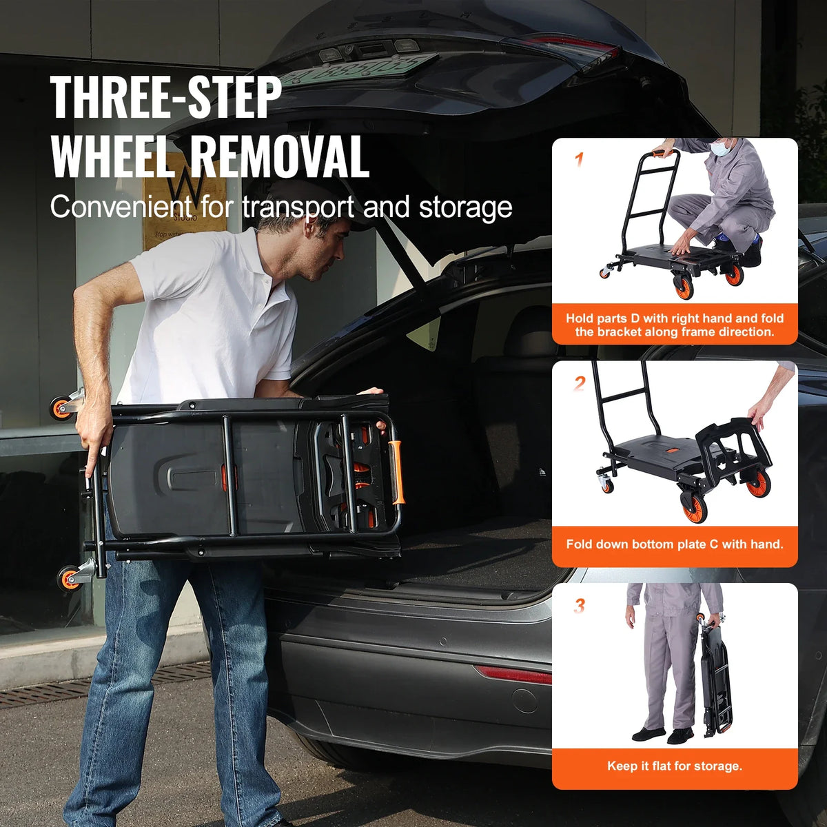 300lbs Folding  Aluminum Lightweight Hand Truck