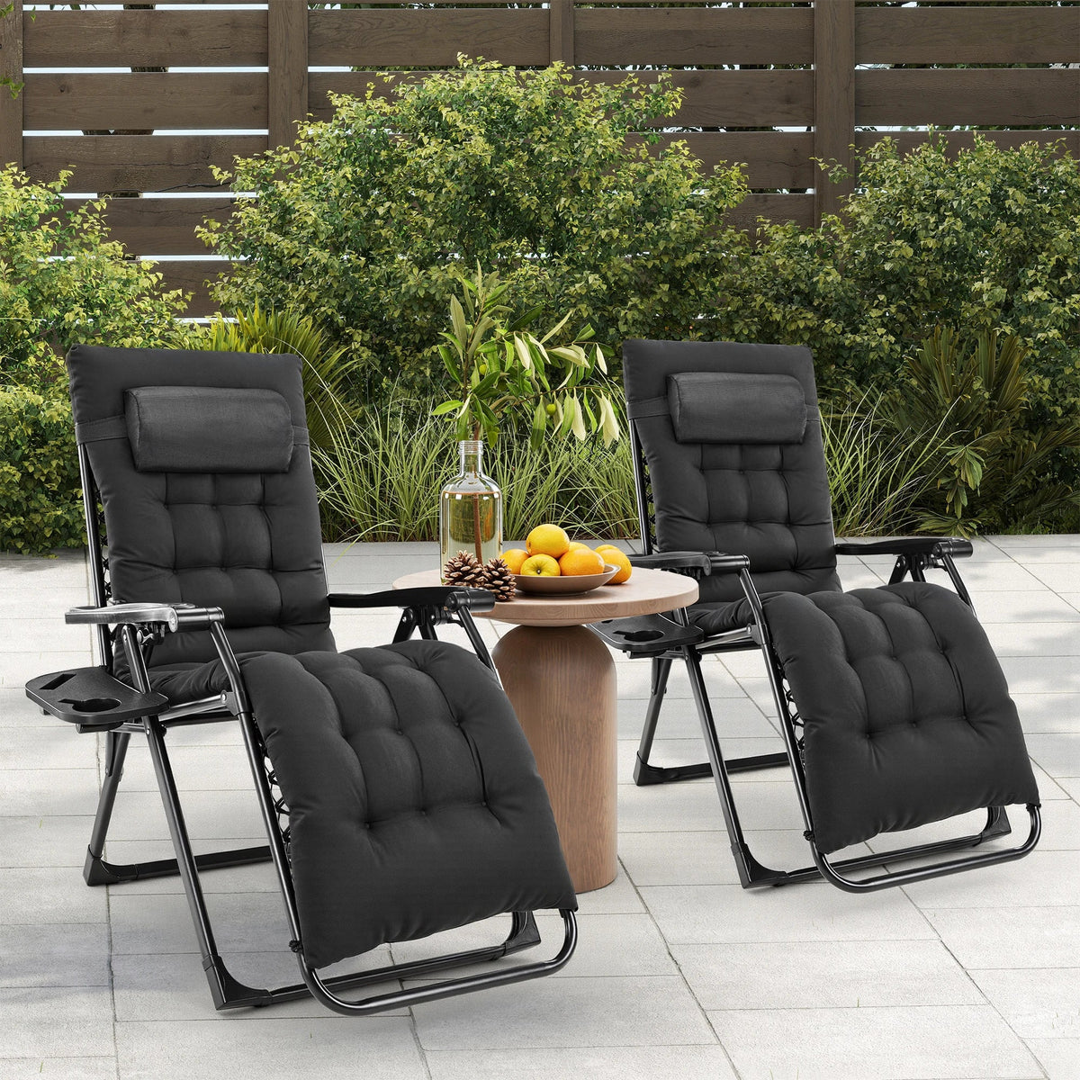 Set of 2 Portable Zero Gravity Recliner Chairs