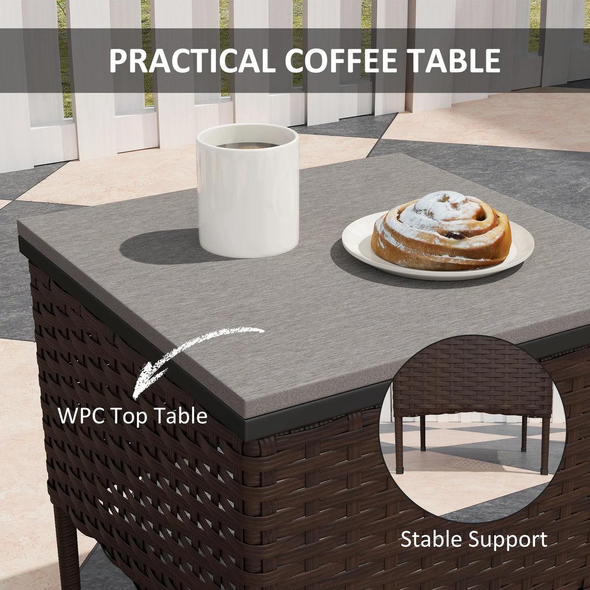 Rocking Chair Patio Furniture W / Table