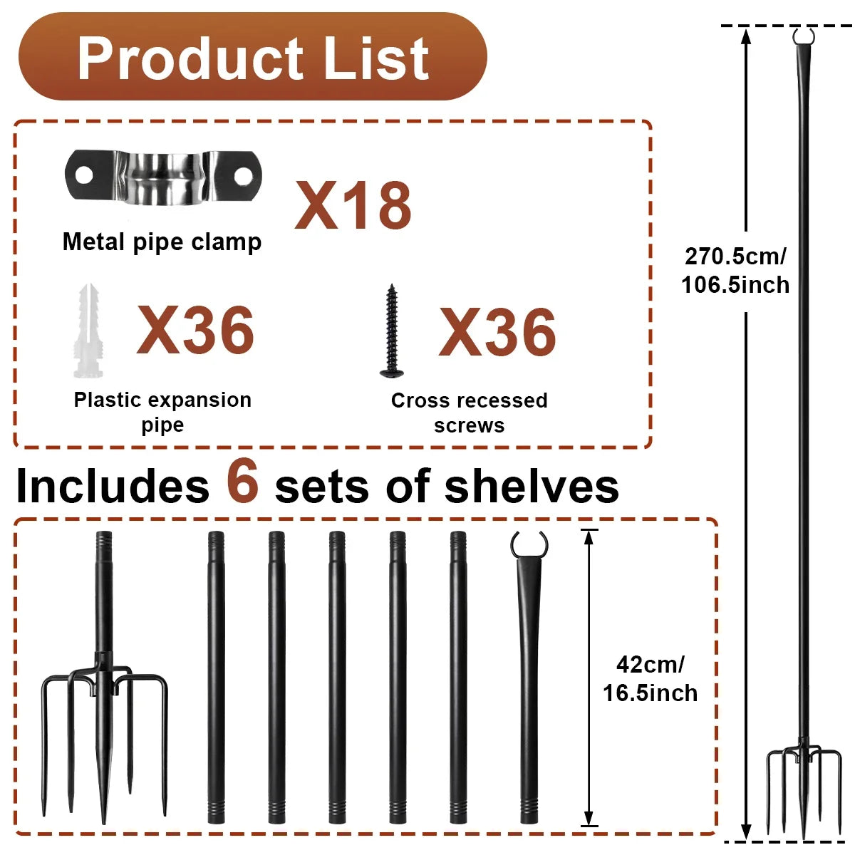 10Ft Adjustable String Light Poles with Fork
