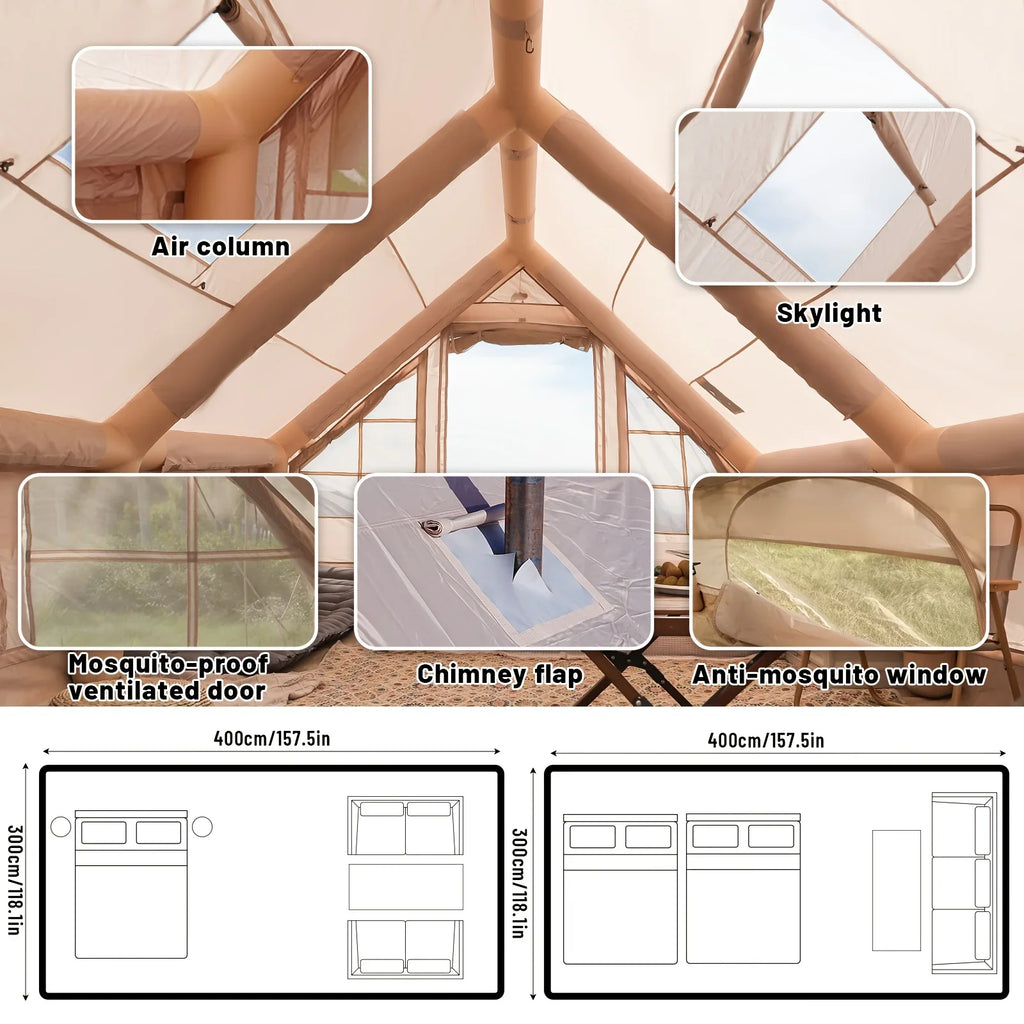 Large Inflatable Camping Tent with Skylight