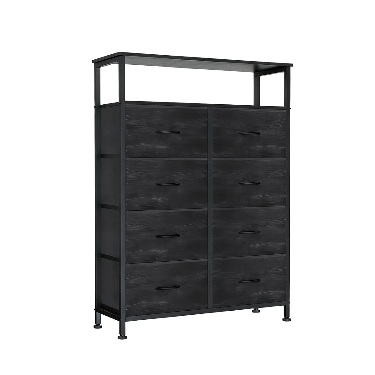Wooden Top TV Stand with Fabric Drawers