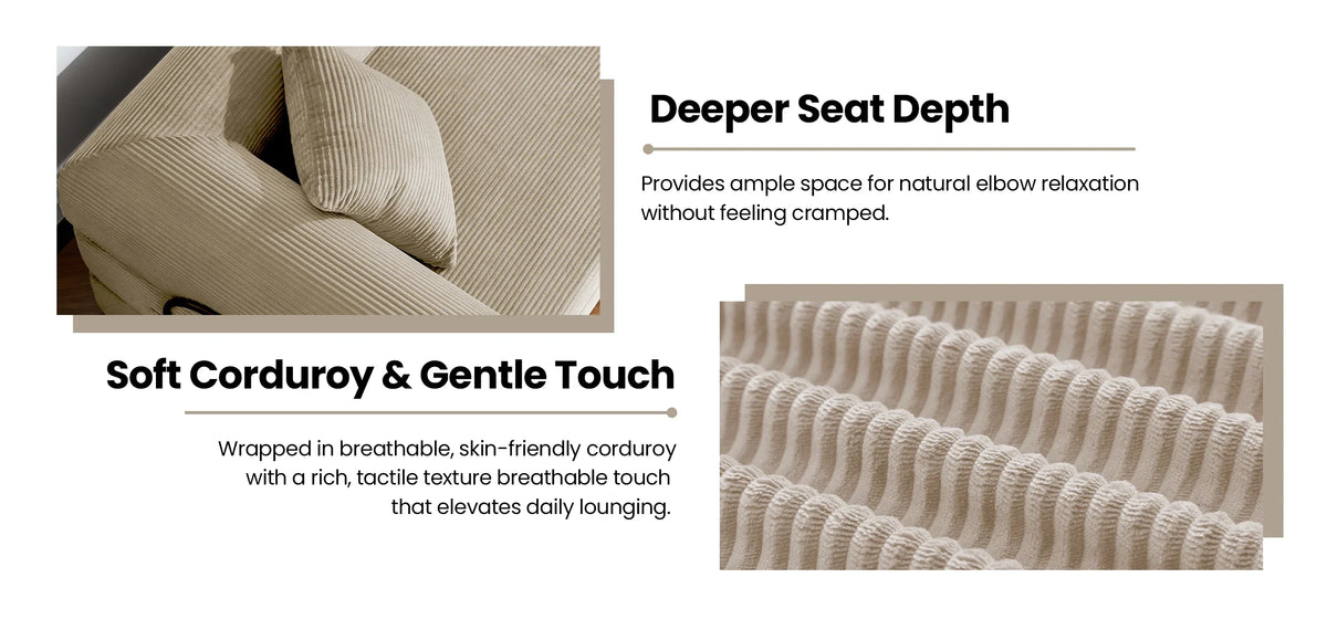 79’’ Folding Convertible Corduroy Sofa Bed