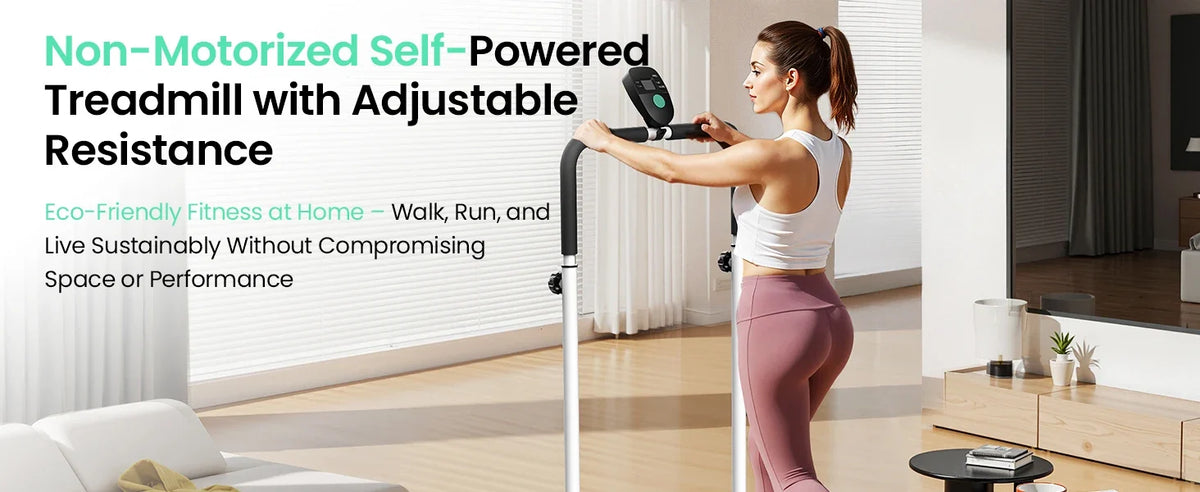 Foldable Compact Non-Electric Treadmill