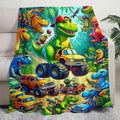 Cartoon Dinosaur Throw Blanket