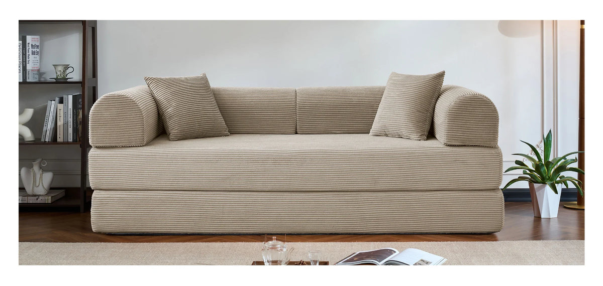 79’’ Folding Convertible Corduroy Sofa Bed