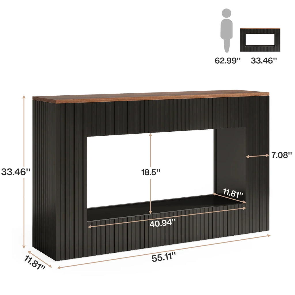 55-Inch Wood Entryway Table with Storage