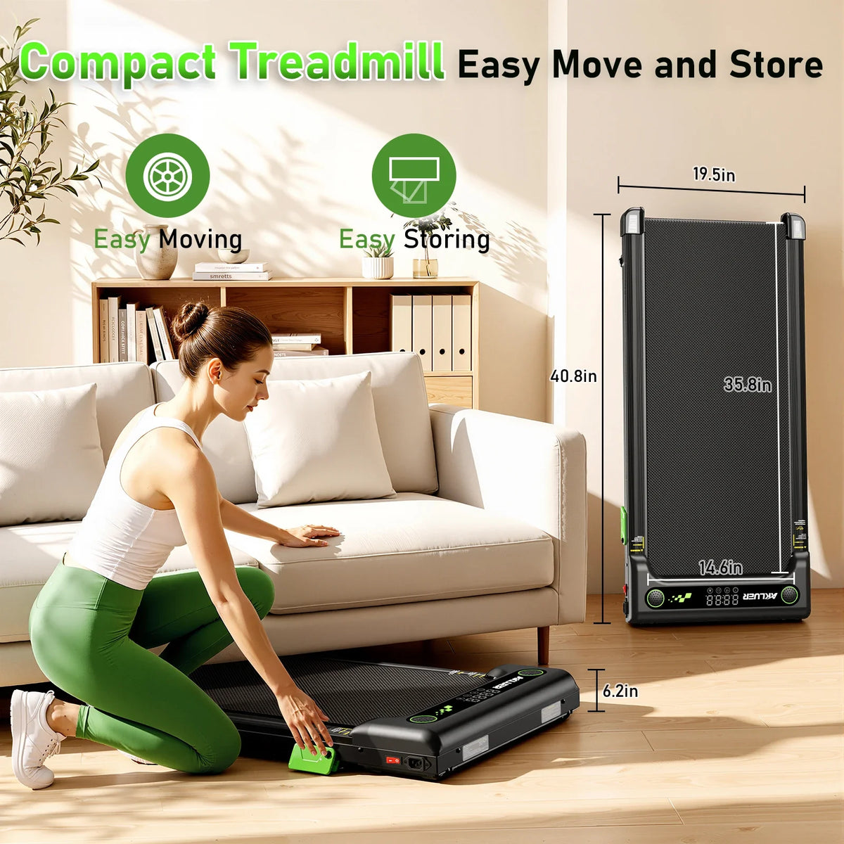 2.5HP Portable Walking Treadmill with 300Lbs Capacity