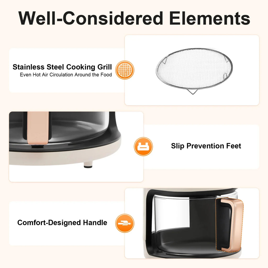 4.2L 1200W 360° Viewable Airy Fryer