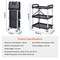 3-Tier Folding Rolling Utility Storage Cart