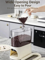 Button-Operated Dry Food Dispenser with measuring cup