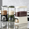 Button-Operated Dry Food Dispenser with measuring cup