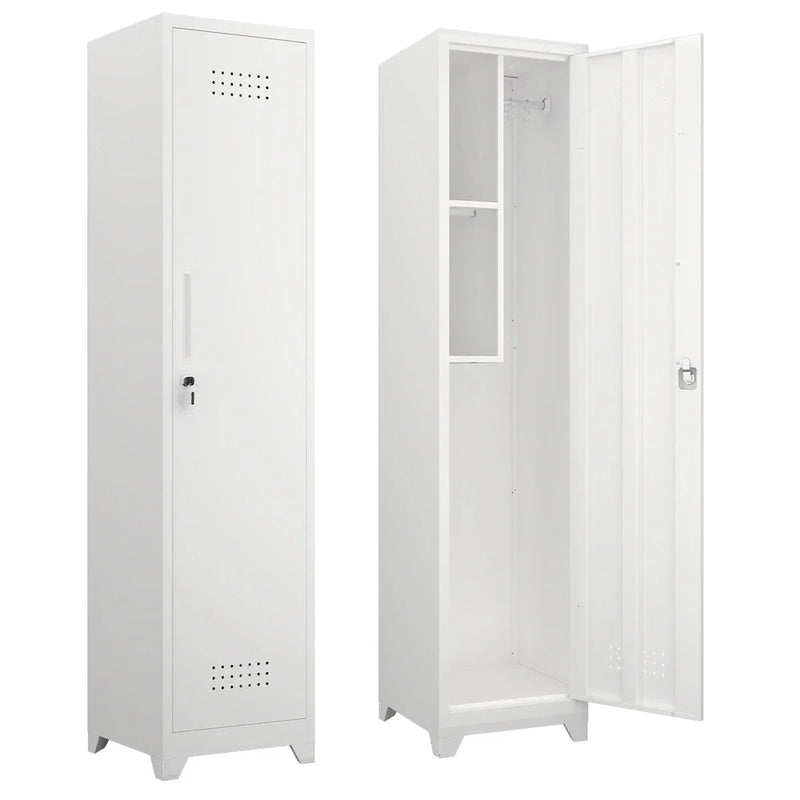 Broom Storage Cabinet With Locking Doors