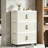 White stackable and foldable storage cabinet