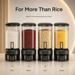 Black Transparent Rice Bucket with Measuring Cup