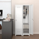 Broom Storage Cabinet With Locking Doors