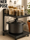 Height-Adjustable Stainless Steel Kitchen Storage Rack