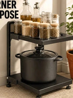 Height-Adjustable Stainless Steel Kitchen Storage Rack